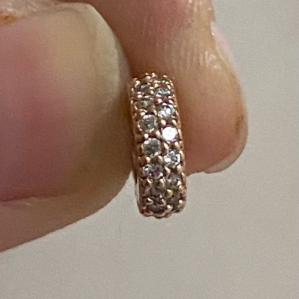 Pandora rose gold and cz spacer charm